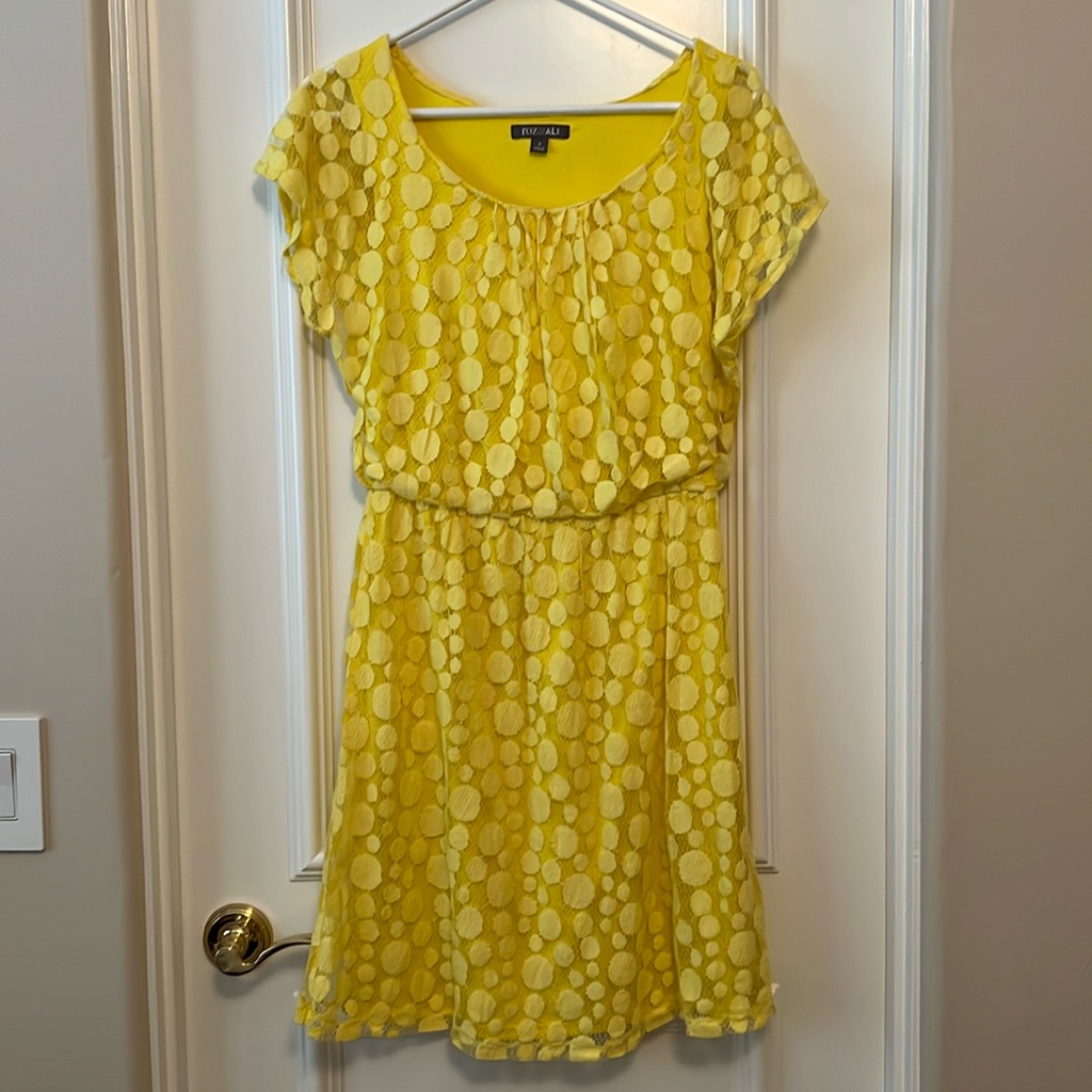 Yellow Dress With Cap Sleeves, Size 4